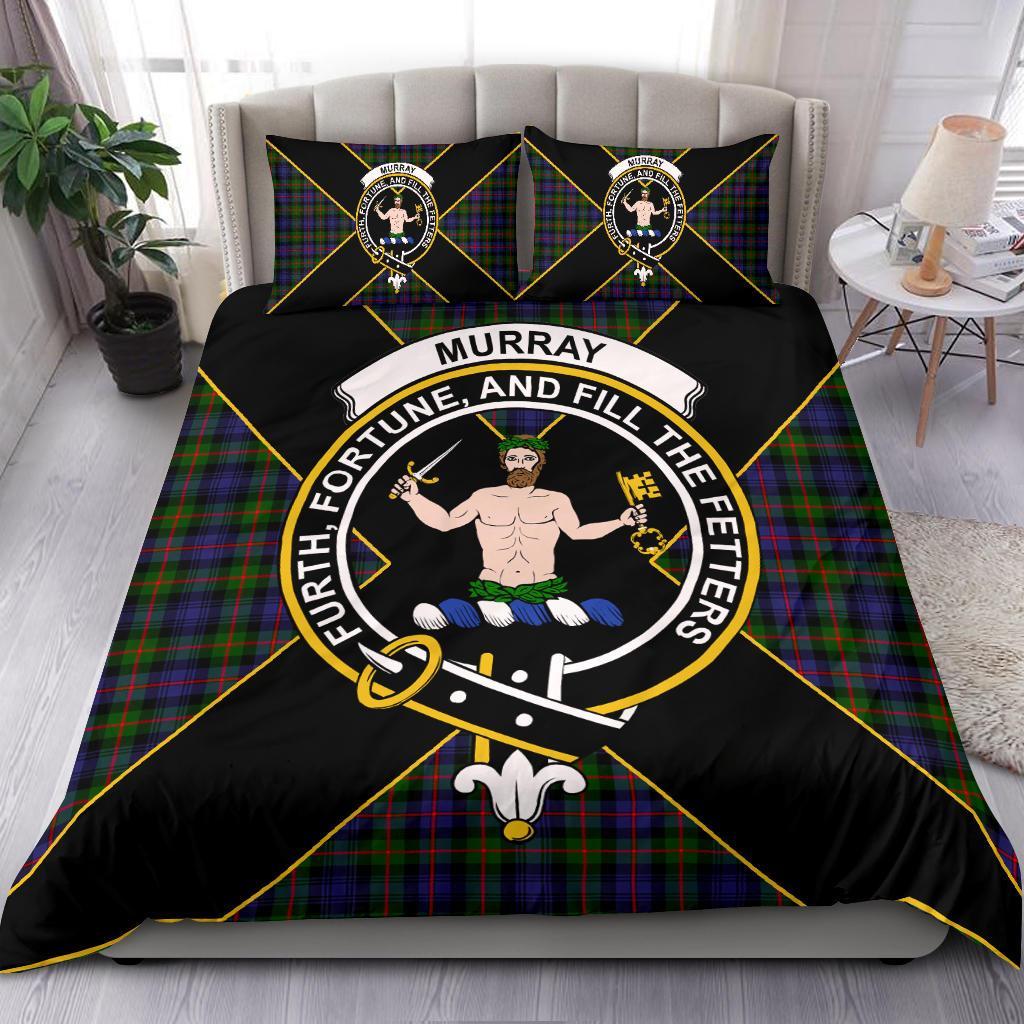 Murray (of Atholl) Tartan Crest Bedding Set - Luxury Style