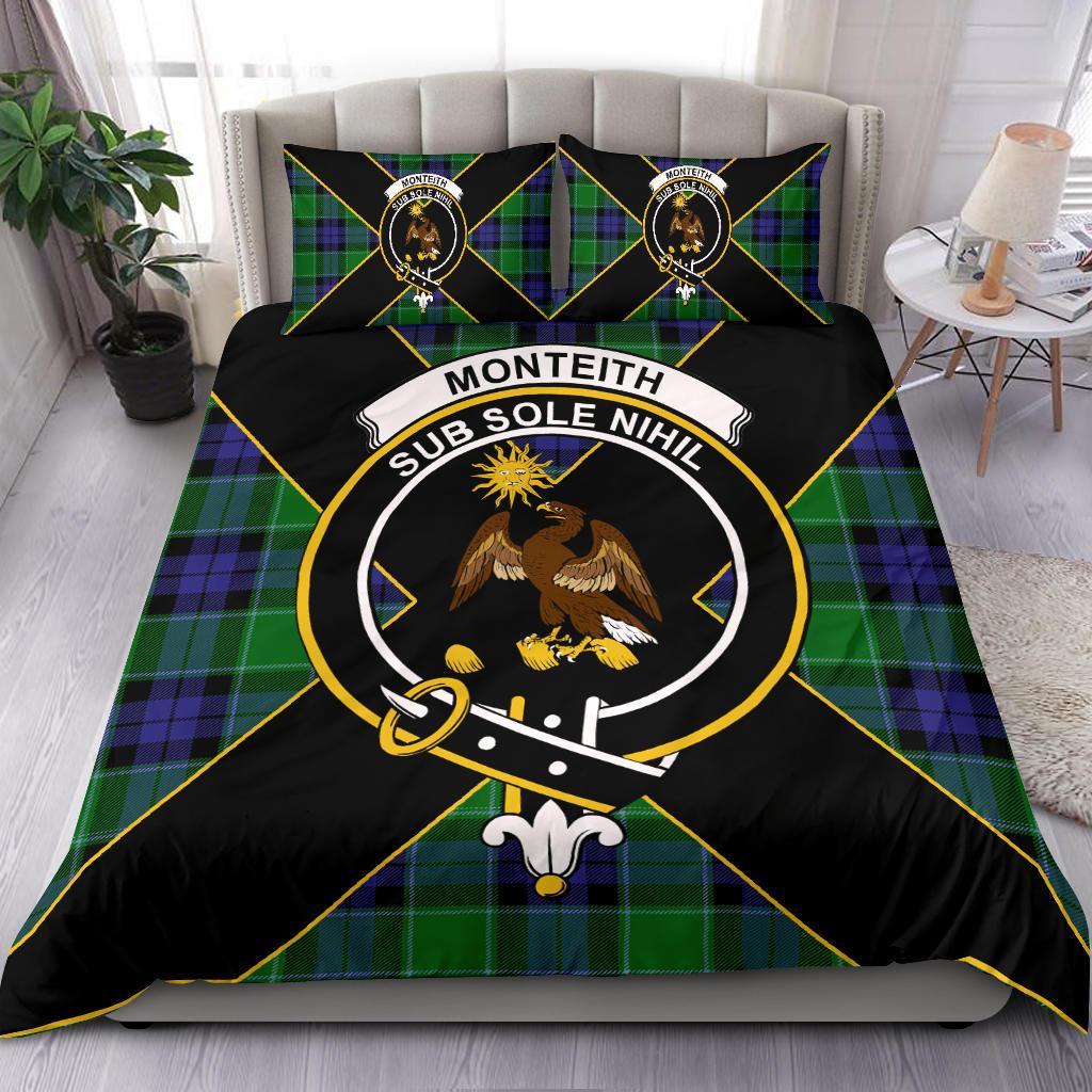 Monteith Tartan Crest Bedding Set - Luxury Style