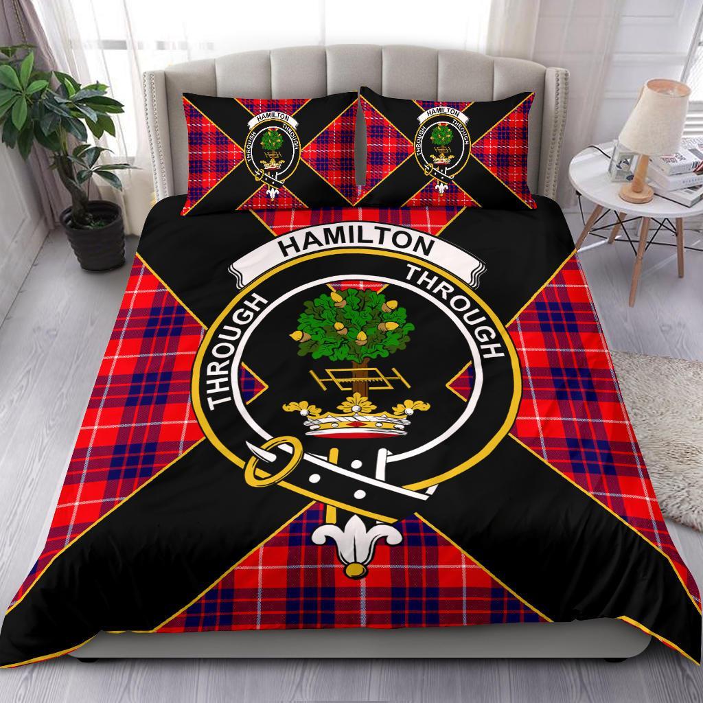 Hamilton Tartan Crest Bedding Set - Luxury Style