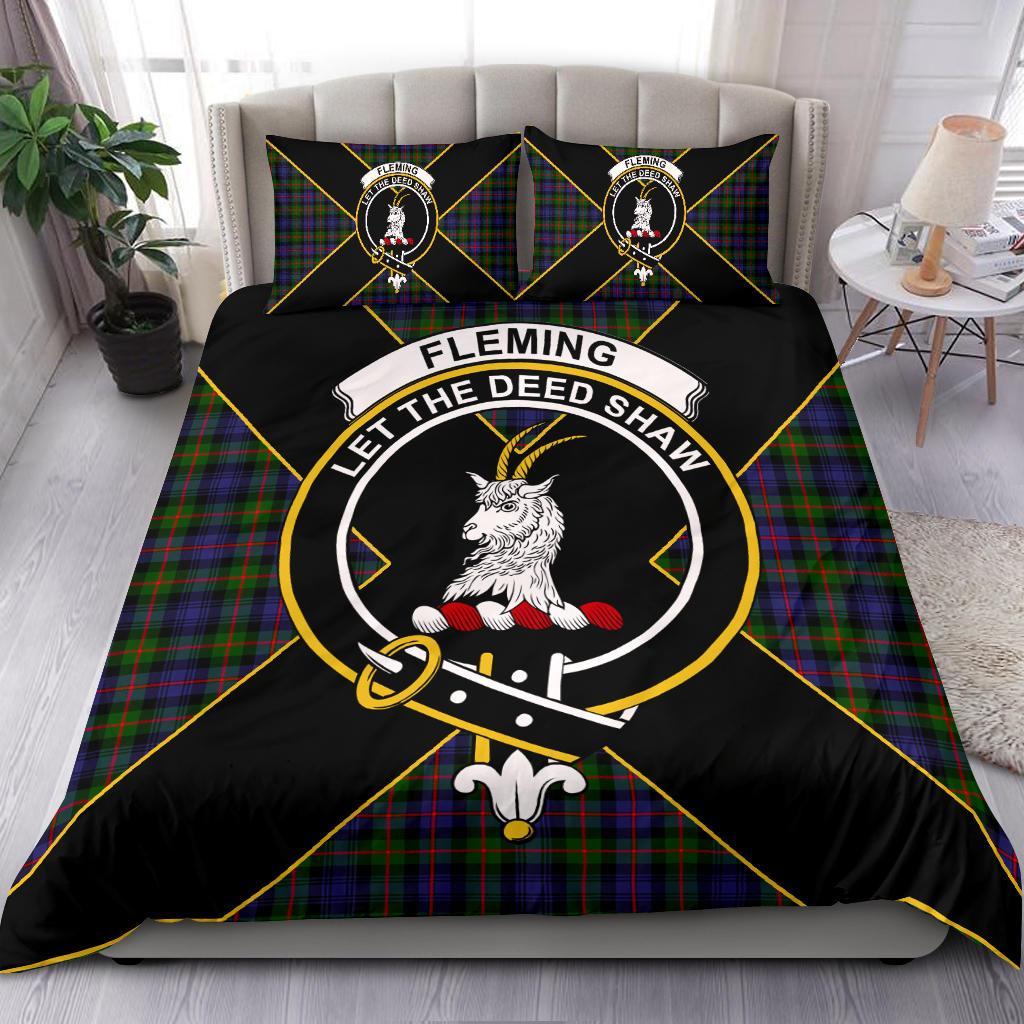 Fleming Tartan Crest Bedding Set - Luxury Style