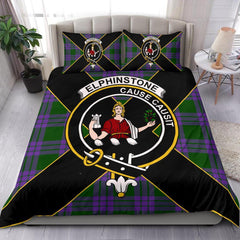Elphinstone Tartan Crest Bedding Set - Luxury Style