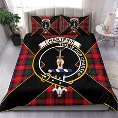 Charteris (Earl of Wemyss) Tartan Crest Bedding Set - Luxury Style