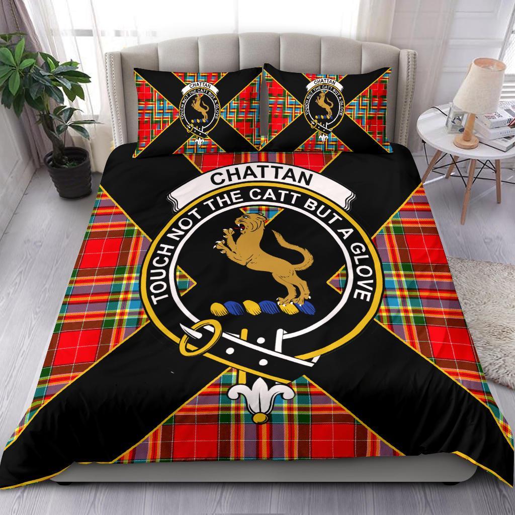 Chattan Tartan Crest Bedding Set - Luxury Style