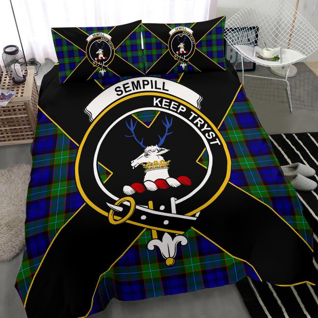 Sempill Tartan Crest Bedding Set - Luxury Style