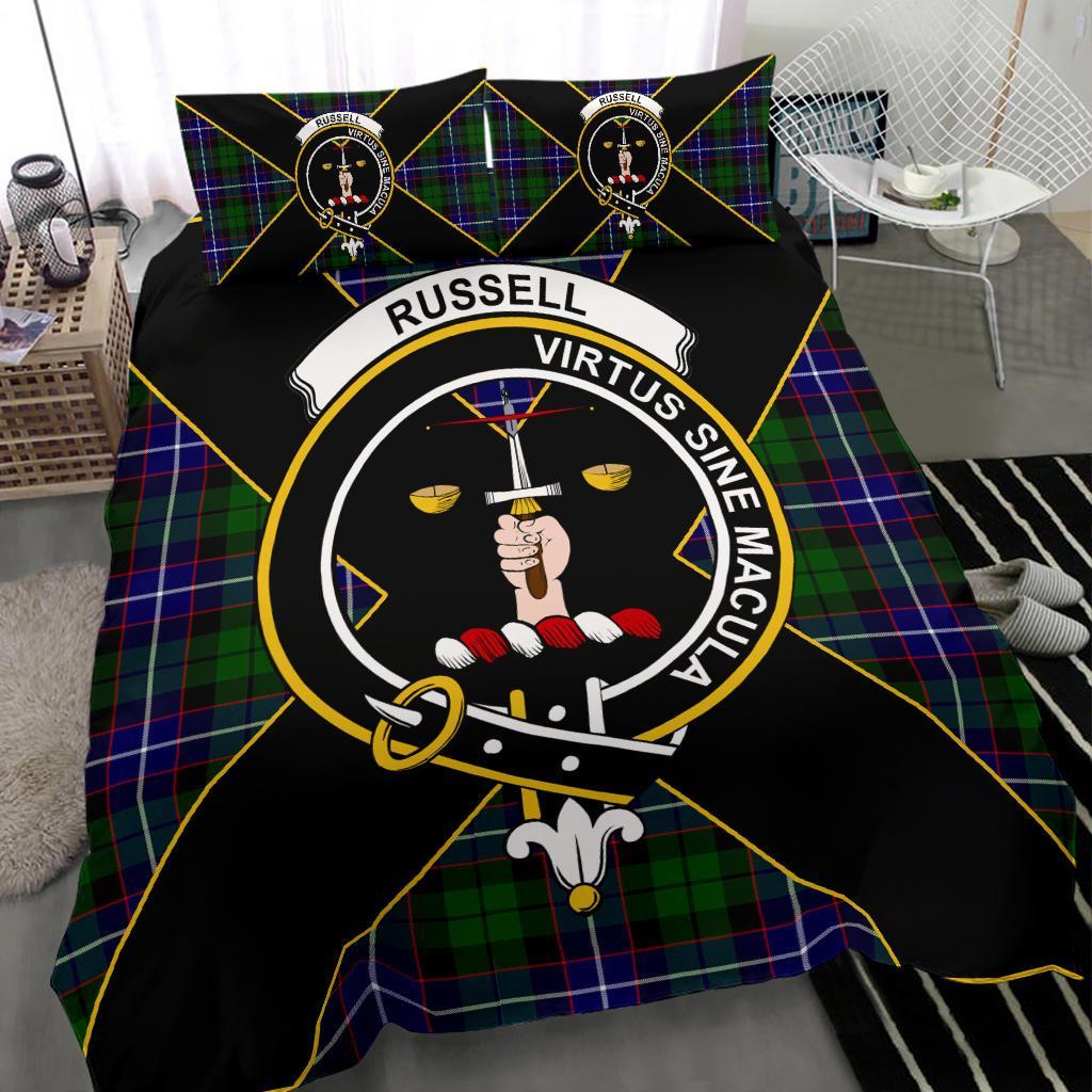 Russell Tartan Crest Bedding Set - Luxury Style