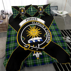 Purves Tartan Crest Bedding Set - Luxury Style