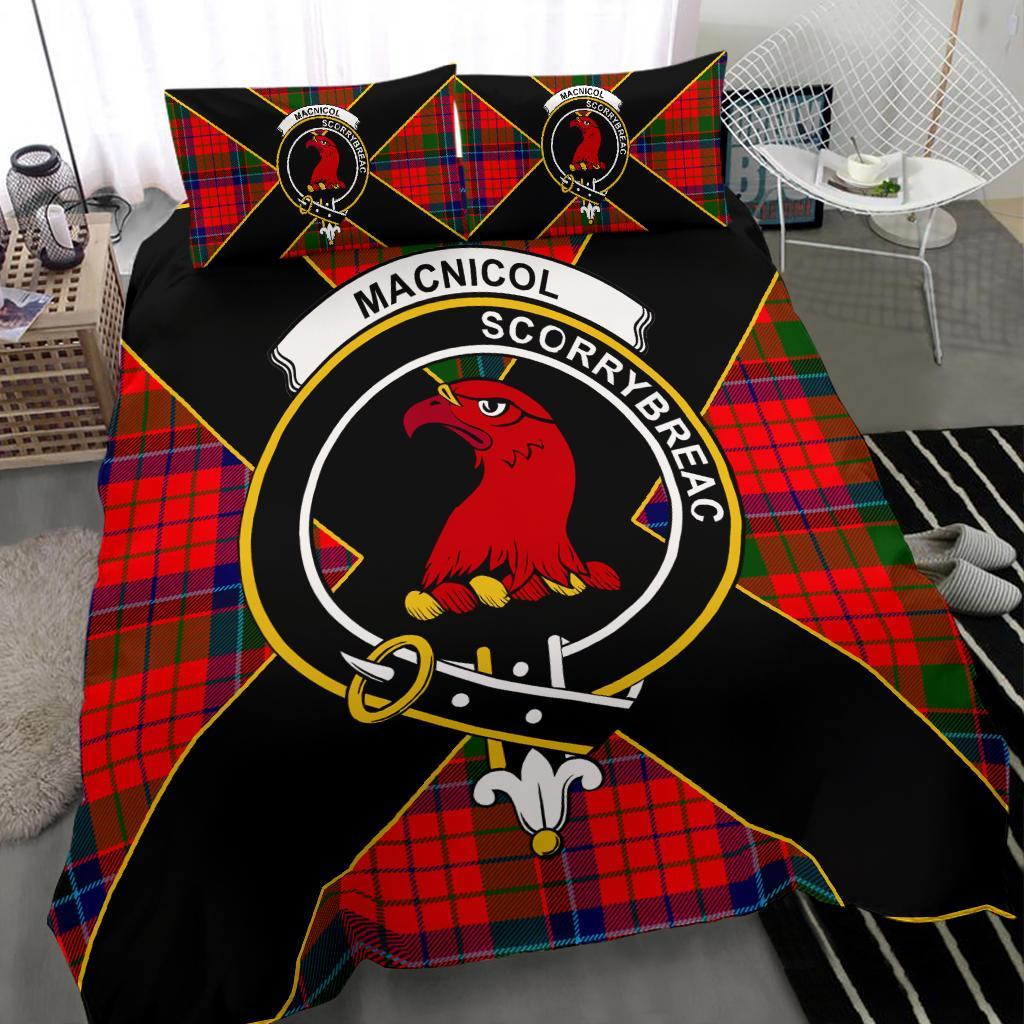 MacNicol (of Scorrybreac) Tartan Crest Bedding Set - Luxury Style