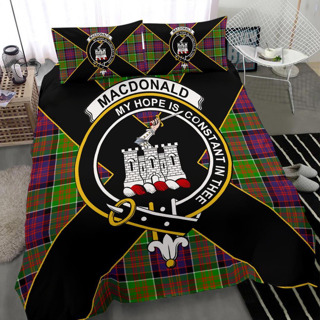 MacDonald (Clan Ranald) Tartan Crest Bedding Set - Luxury Style