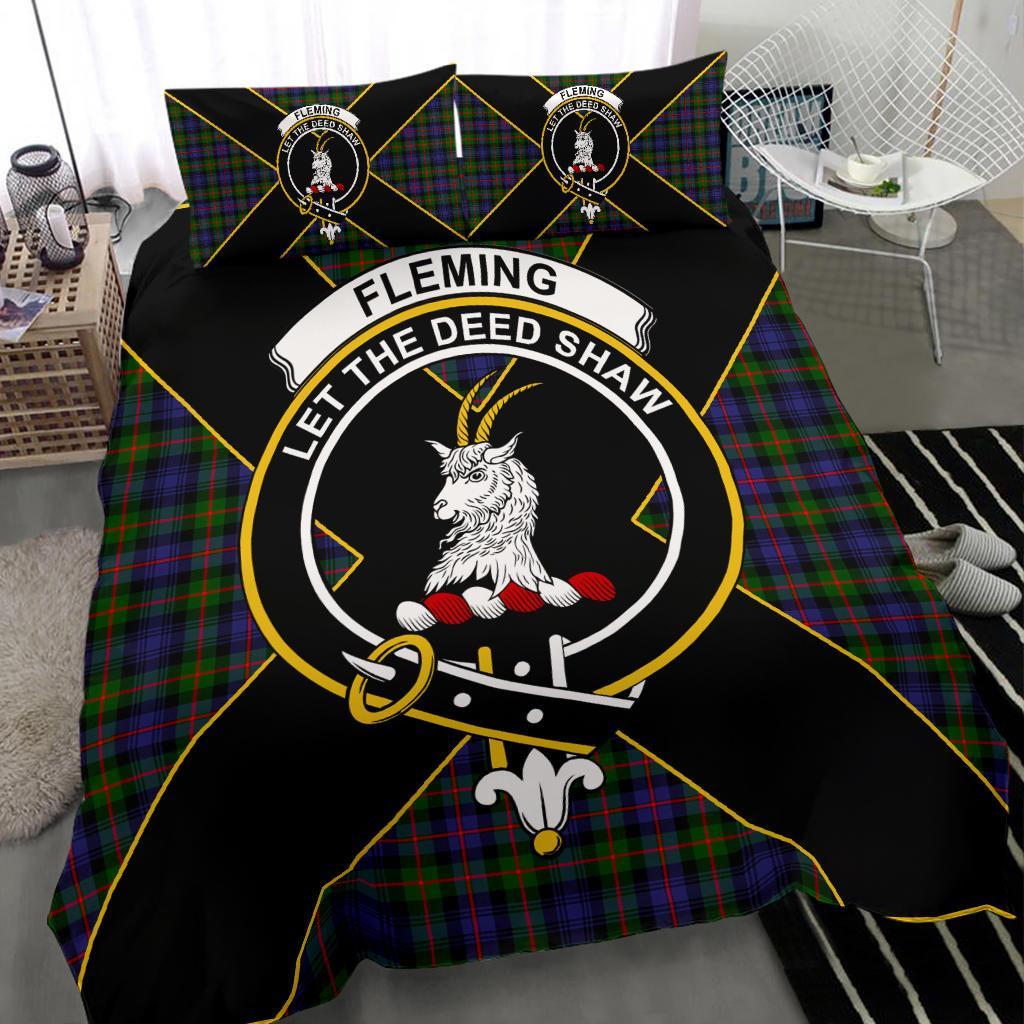 Fleming Tartan Crest Bedding Set - Luxury Style