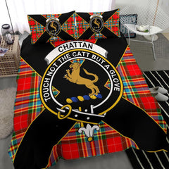 Chattan Tartan Crest Bedding Set - Luxury Style