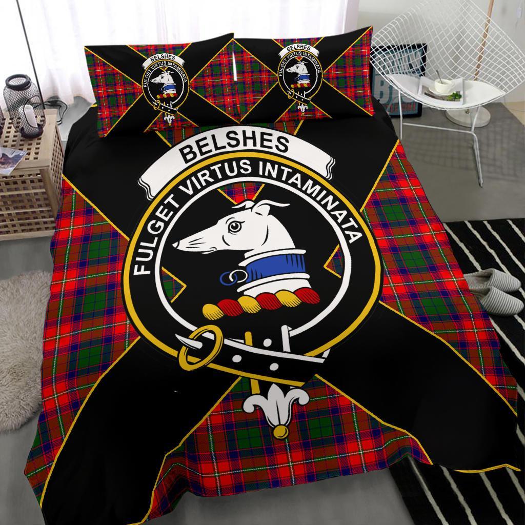 Belshes Tartan Crest Bedding Set - Luxury Style