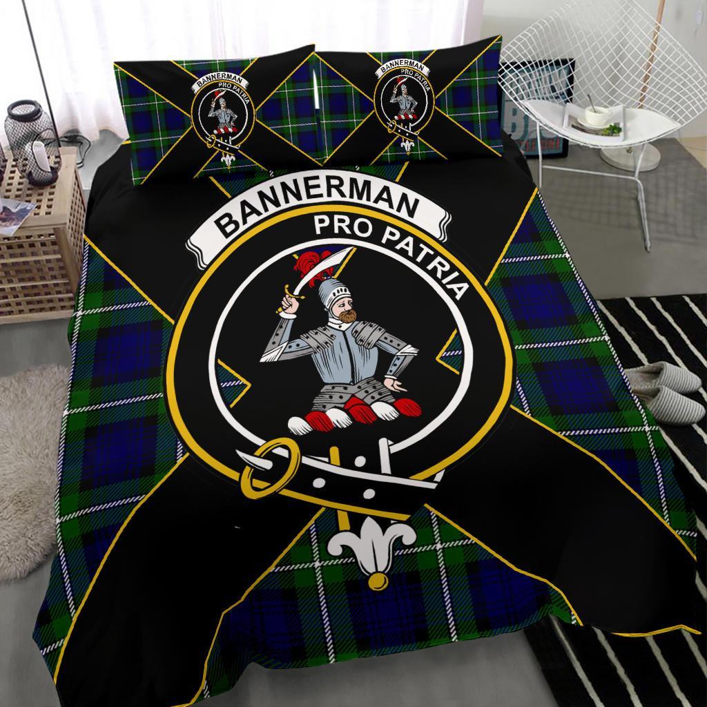 Bannerman Tartan Crest Bedding Set - Luxury Style