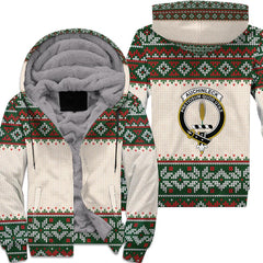 Auchinleck Tartan Crest Christmas Sherpa Hoodie