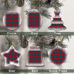 Auchinleck Tartan Christmas Ceramic Ornament - Snow Style