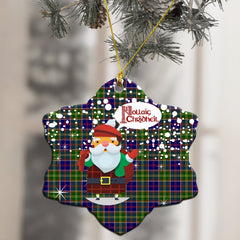 Ayrshire District Tartan Christmas Ceramic Ornament - Santa Style