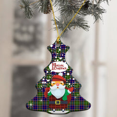 Ayrshire District Tartan Christmas Ceramic Ornament - Santa Style