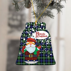 Baillie Modern Tartan Christmas Ceramic Ornament - Santa Style