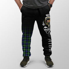 Baillie Modern Tartan Crest Jogger Sweatpants - Alba Celtic Style