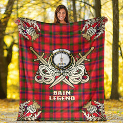 Bain Tartan Gold Courage Symbol Blanket