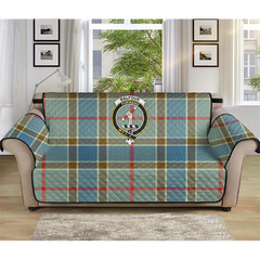 Balfour Blue Tartan Crest Sofa Protector