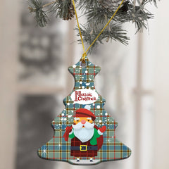 Balfour Blue Tartan Christmas Ceramic Ornament - Santa Style