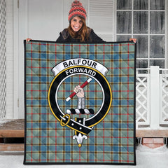 Balfour Blue Tartan Crest Quilt