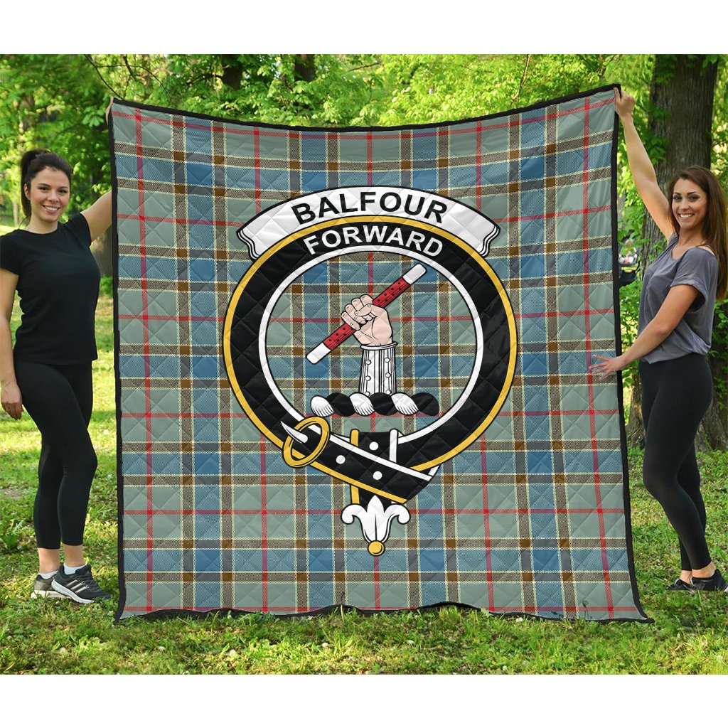 Balfour Blue Tartan Crest Quilt