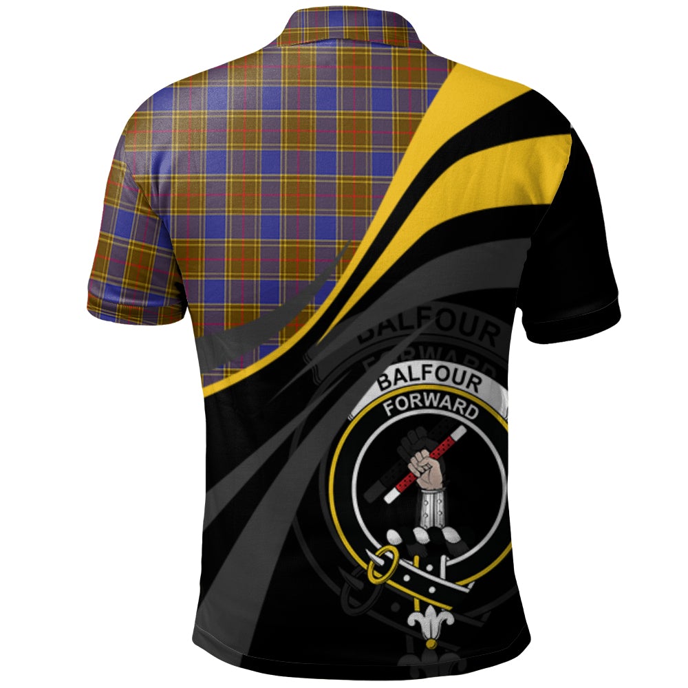 Balfour Modern Tartan Polo Shirt - Royal Coat Of Arms Style