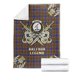 Balfour Modern Tartan Gold Courage Symbol Blanket