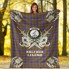 Balfour Modern Tartan Gold Courage Symbol Blanket