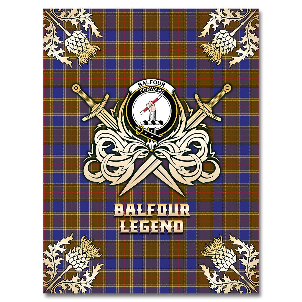 Balfour Modern Tartan Gold Courage Symbol Blanket