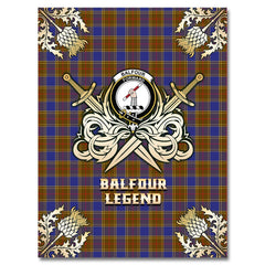 Balfour Modern Tartan Gold Courage Symbol Blanket