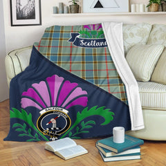 Balfour Tartan Crest Premium Blanket - Thistle Style