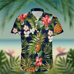 Bannerman Tartan Hawaiian Shirt Hibiscus, Coconut, Parrot, Pineapple - Tropical Garden Shirt