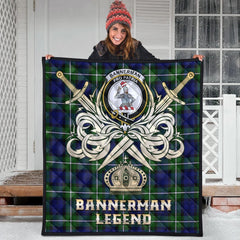 Bannerman Tartan Crest Legend Gold Royal Premium Quilt