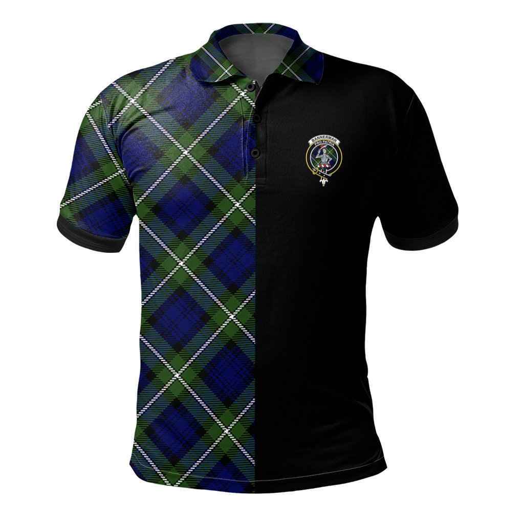 Bannerman Tartan Polo Shirt Half of Me - Cross Style