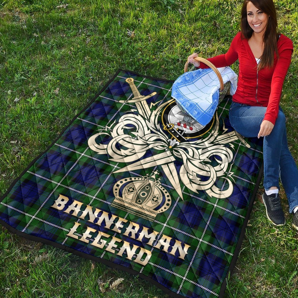 Bannerman Tartan Crest Legend Gold Royal Premium Quilt