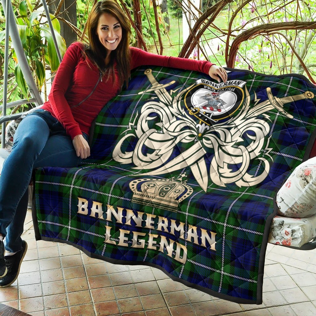 Bannerman Tartan Crest Legend Gold Royal Premium Quilt