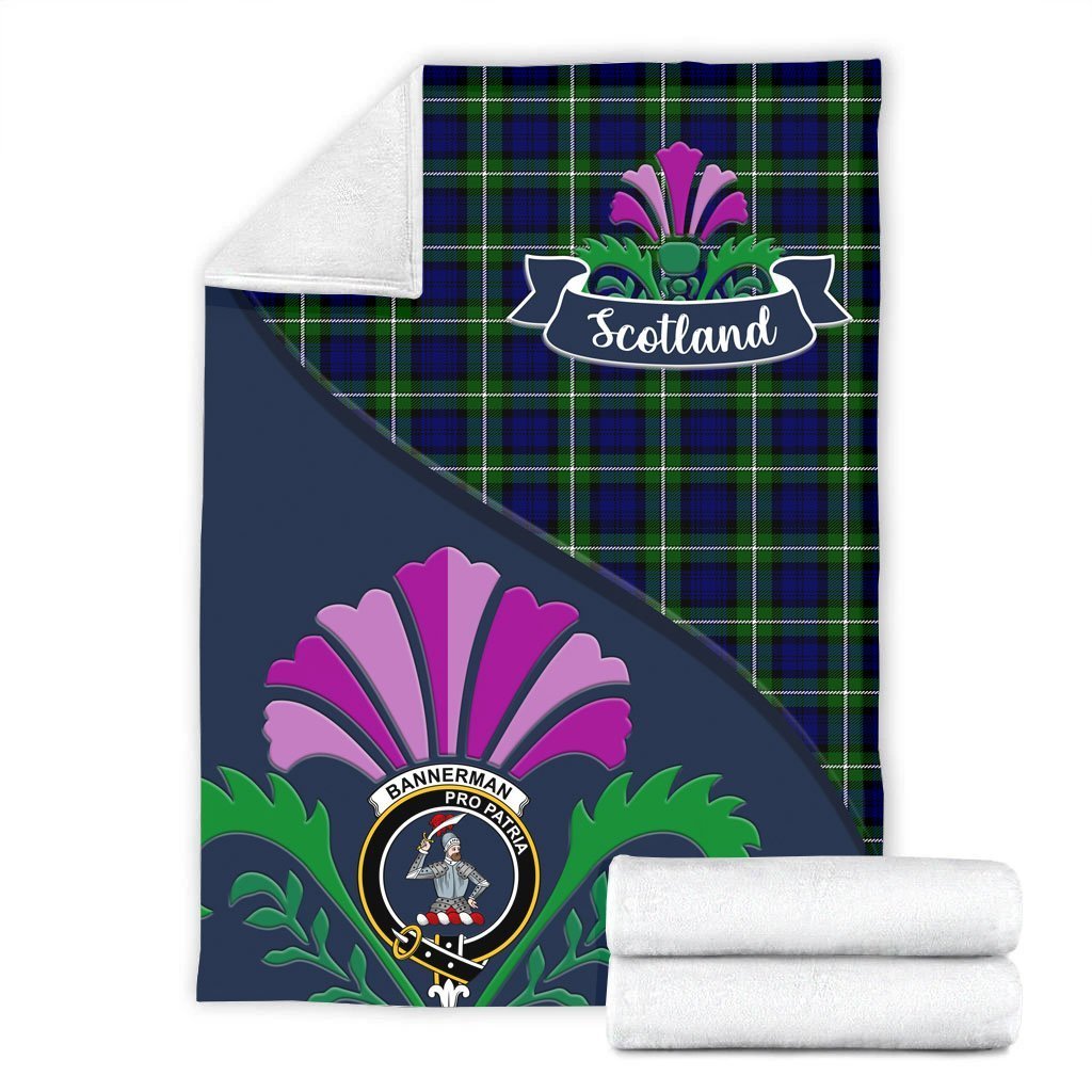 Bannerman Tartan Crest Premium Blanket - Thistle Style