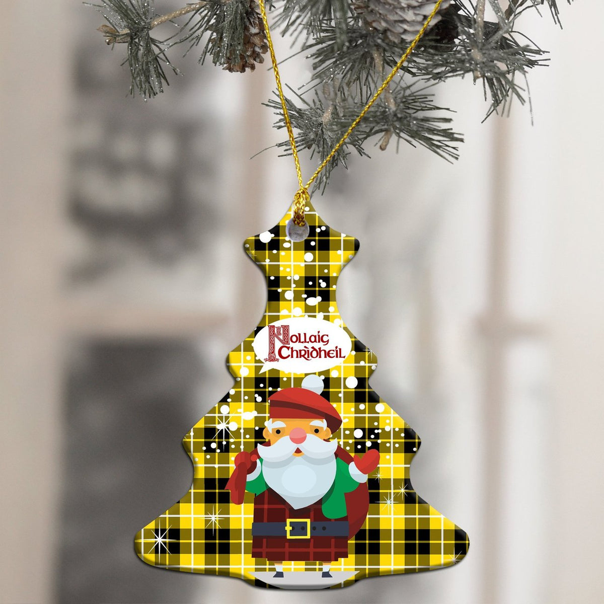 Barclay Dress Modern Tartan Christmas Ceramic Ornament - Santa Style