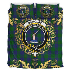 Barclay Tartan Crest Bedding Set - Golden Thistle Style