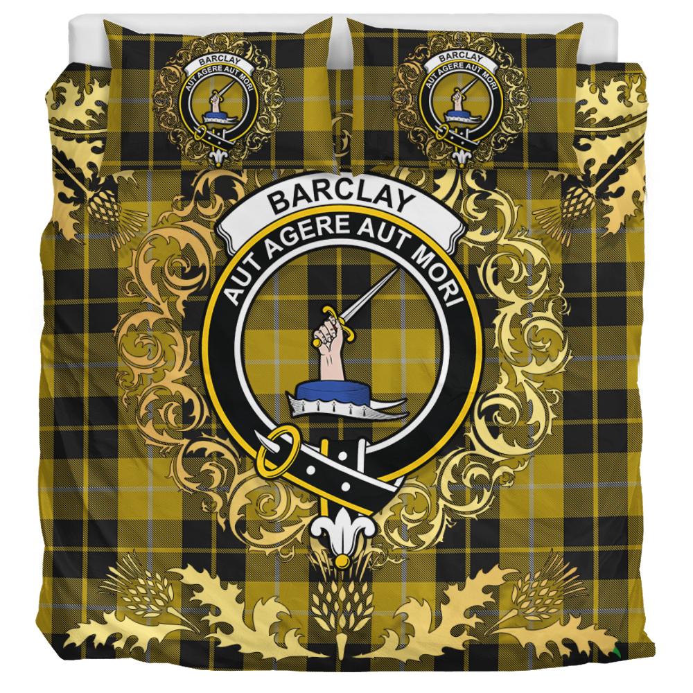 Barclay Dress Tartan Crest Bedding Set - Golden Thistle Style