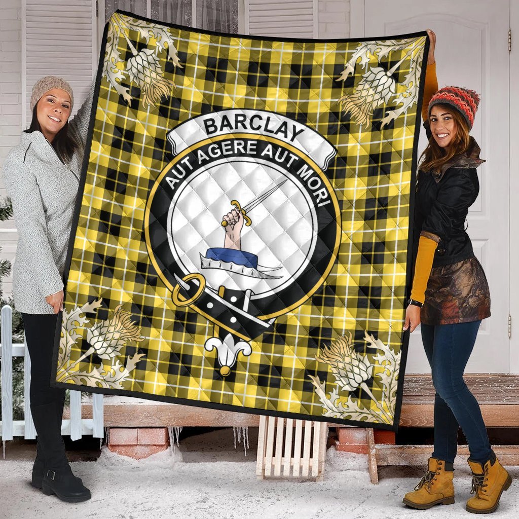 Barclay Dress Modern Tartan Crest Premium Quilt - Gold Thistle Style