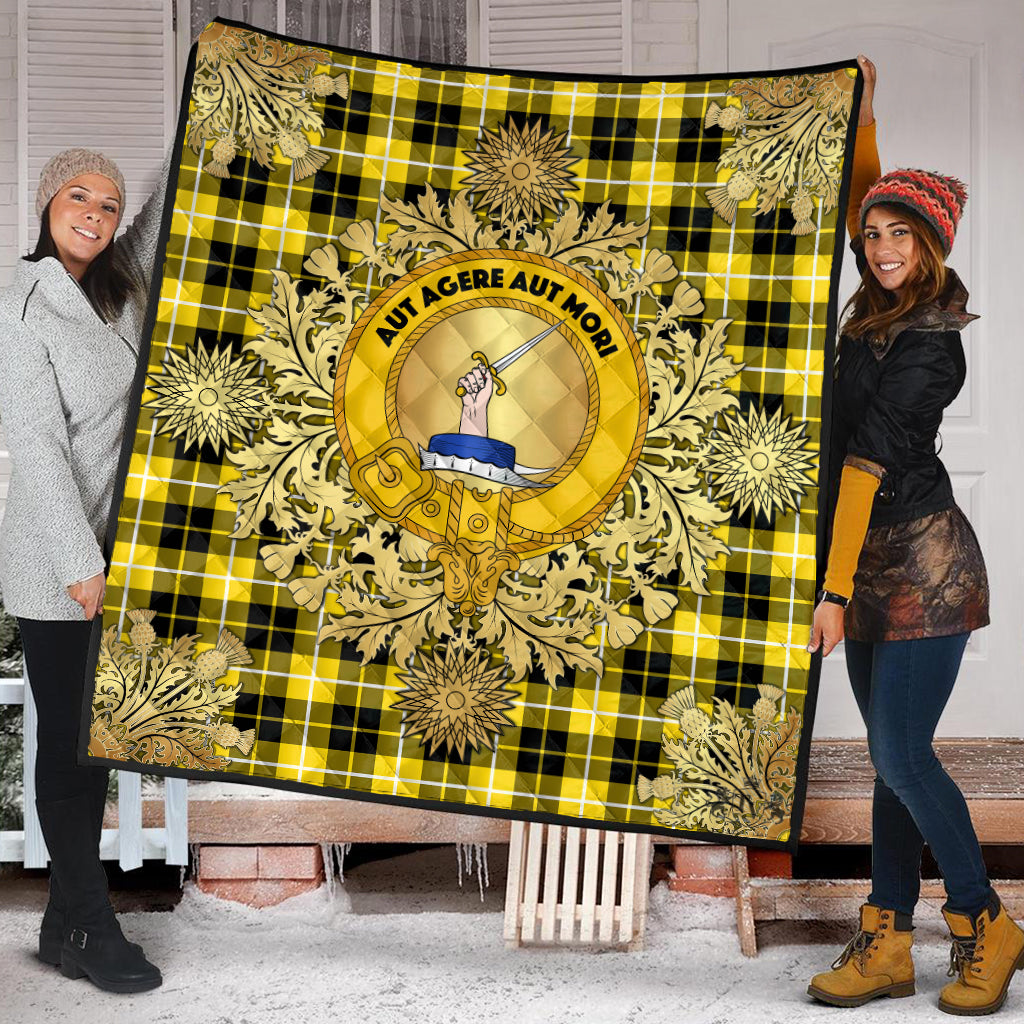 Barclay Dress Modern Tartan Crest Premium Quilt - Gold Thistle Style