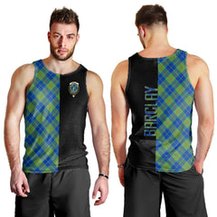 Barclay Hunting Ancient Tartan Crest Men's Tank Top - Cross Style