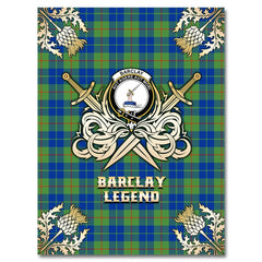 Barclay Hunting Ancient Tartan Gold Courage Symbol Blanket