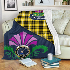 Barclay Tartan Crest Premium Blanket - Thistle Style