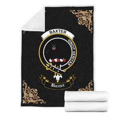 Baxter Crest Tartan Premium Blanket Black