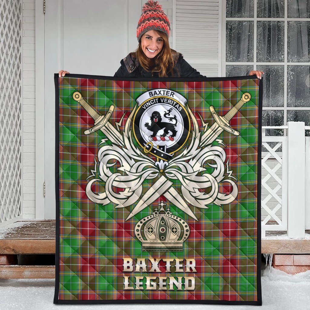 Baxter Modern Tartan Crest Legend Gold Royal Premium Quilt