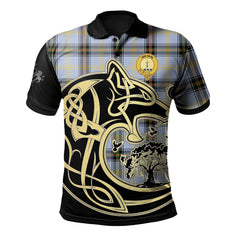 Bell of the Borders Tartan Polo Shirt Viking Wolf